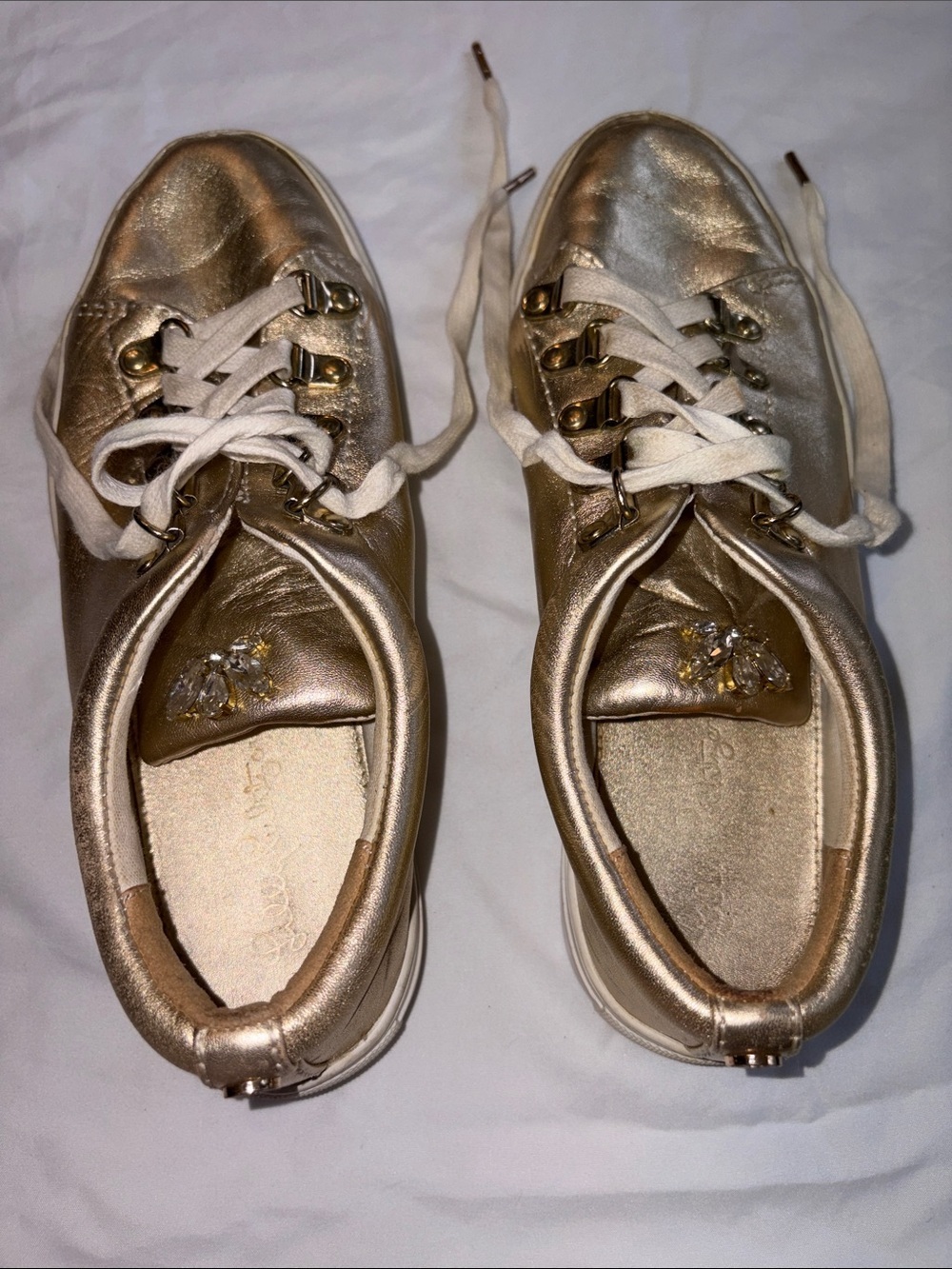 Lilly Pulitzer Metallic Gold Low-Top Sneakers - Picture 6 of 8